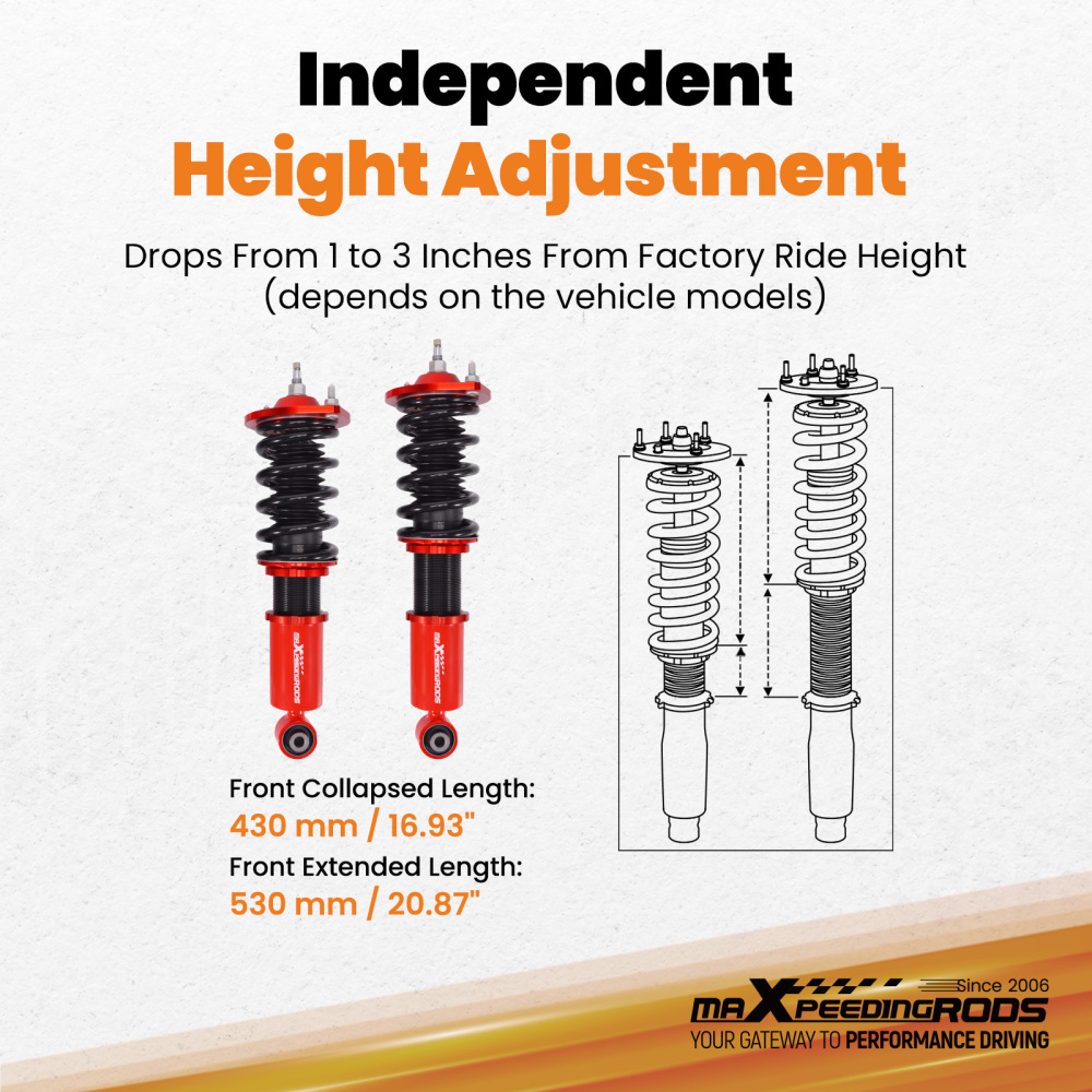 2pcs Front Coilovers compatible for Mazda MX-5 NA NB 1989-2005 NA6C NB8C