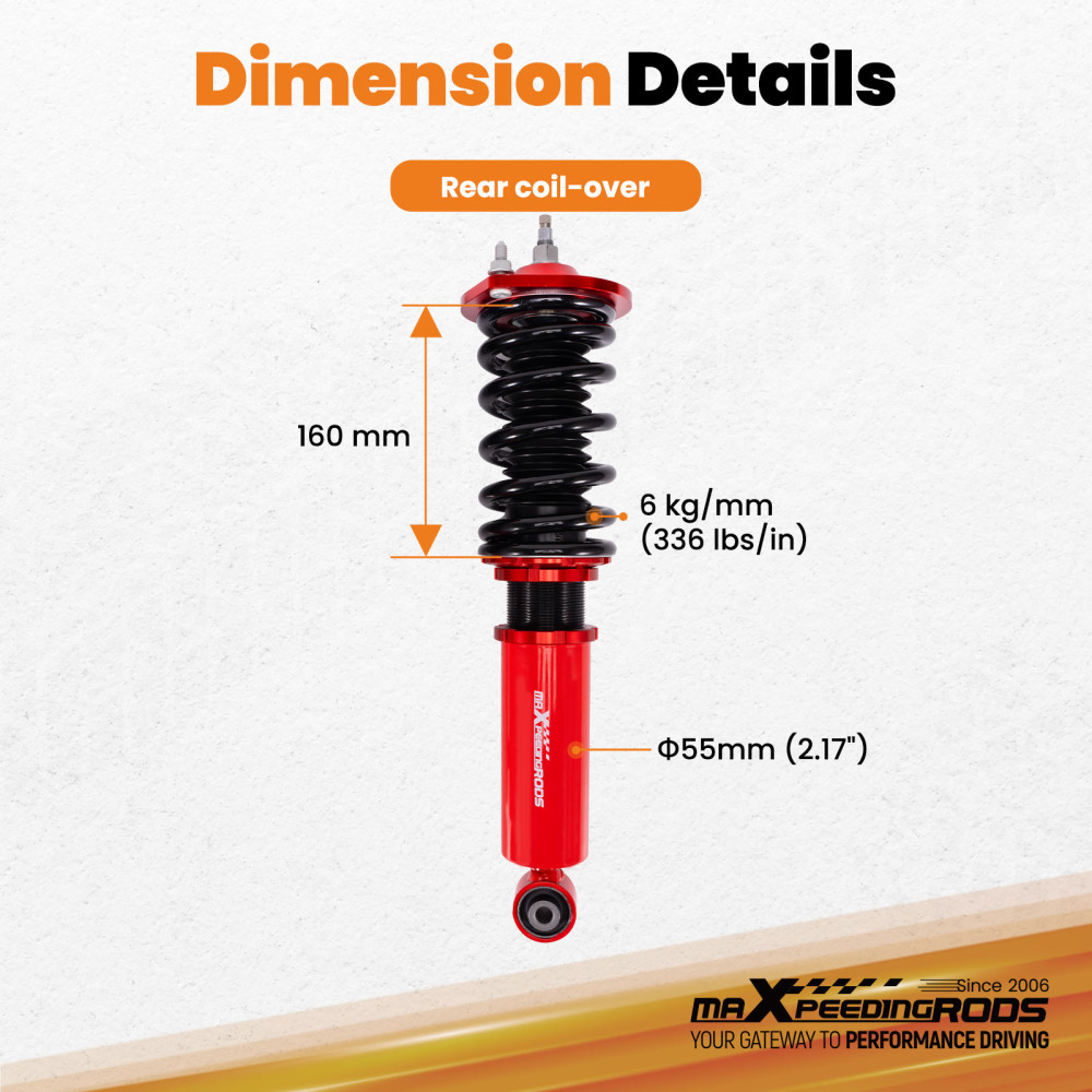 2pcs Rear Coilovers Shock Springs compatible for Mazda MX-5 NA 1989-1998