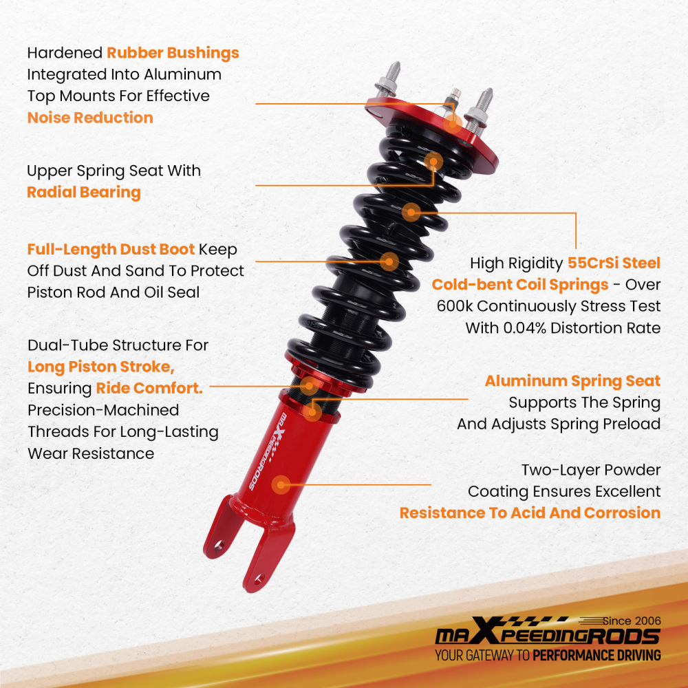 24 Way Adj. Damping Coilovers Suspension Kit compatible for Mazda MX-5 Miata NC 06-14