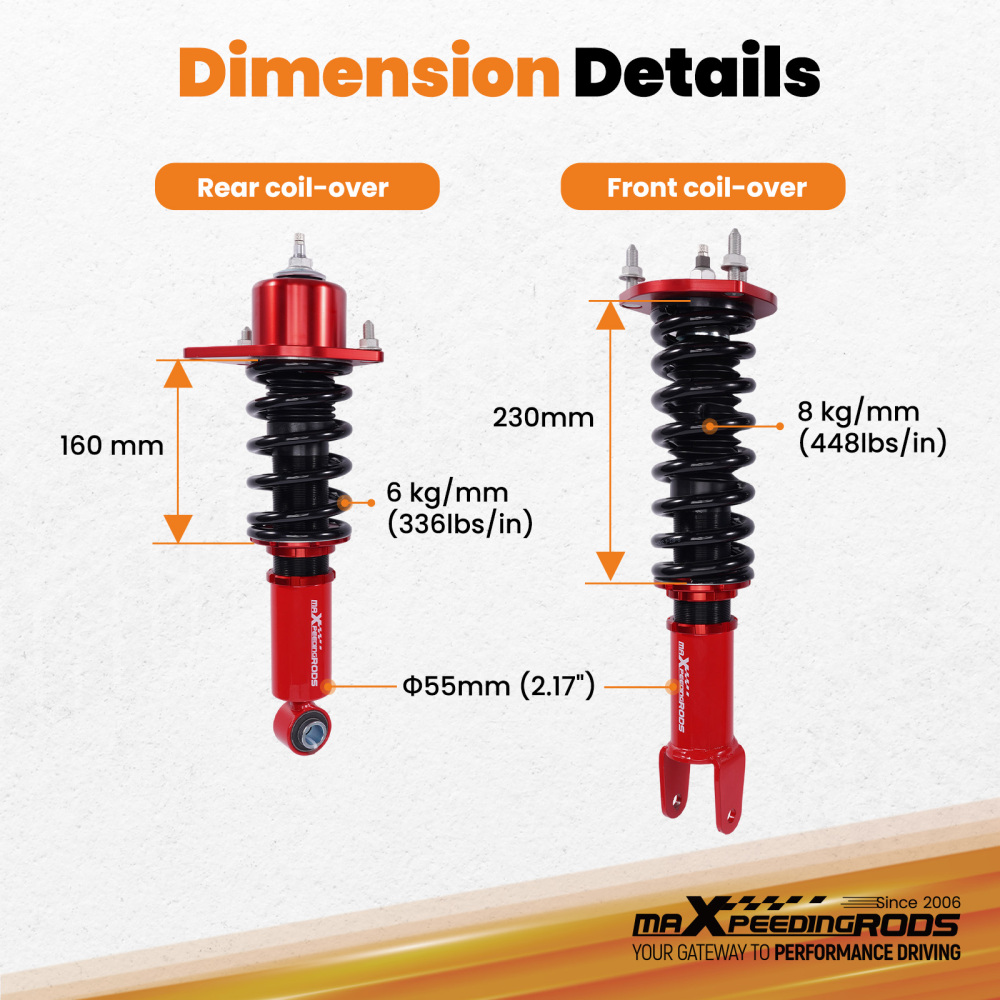 24 Way Adj. Damping Coilovers Suspension Kit compatible for Mazda MX-5 Miata NC 06-14