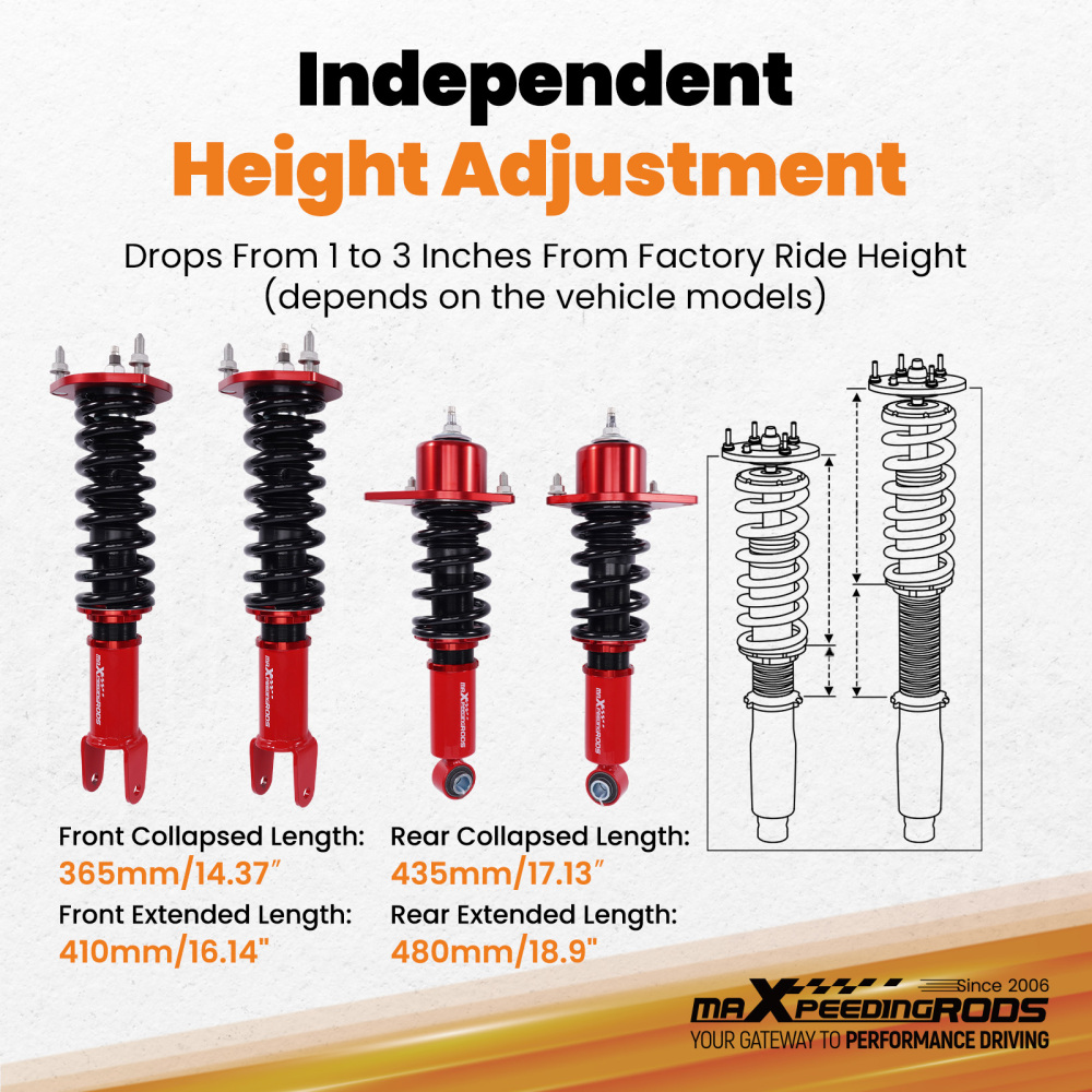 24 Way Adj. Damping Coilovers Suspension Kit compatible for Mazda MX-5 Miata NC 06-14