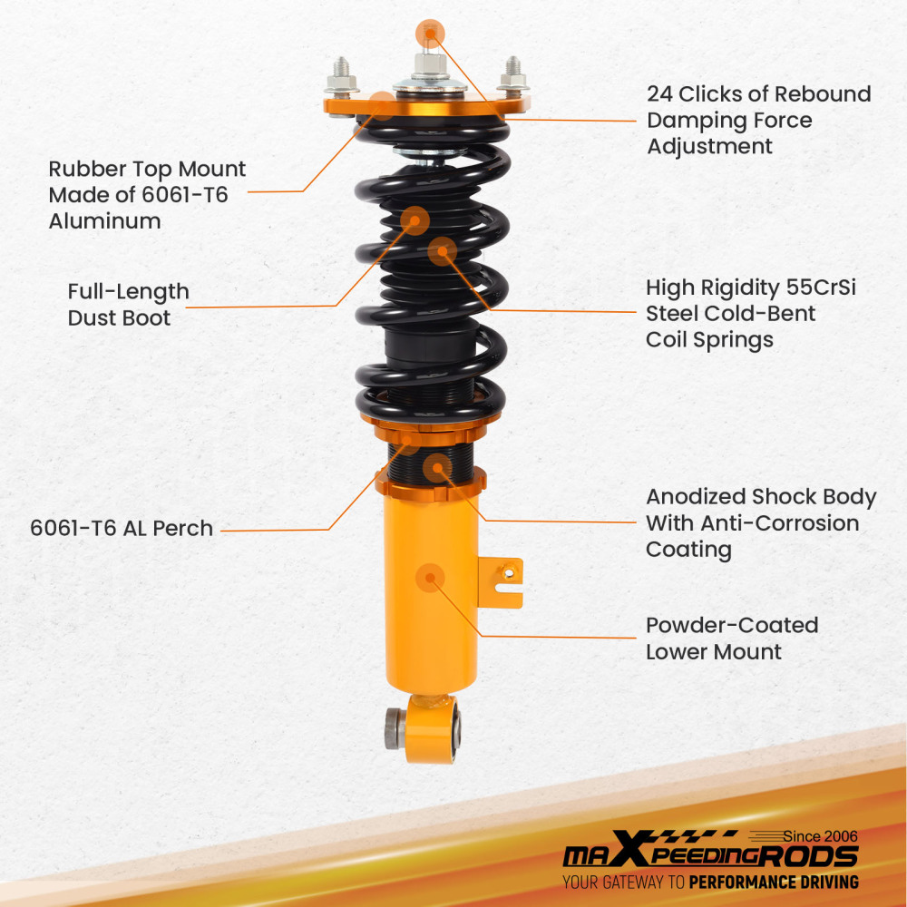 Coilovers Suspension Kits compatible for Nissan 300ZX 90-96 z32 coilovers Shock Absorber Strut Damper Lowering Kit