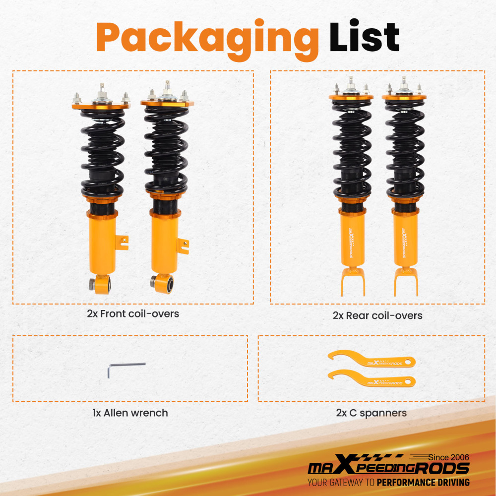 Coilovers Suspension Kits compatible for Nissan 300ZX 90-96 z32 coilovers Shock Absorber Strut Damper Lowering Kit