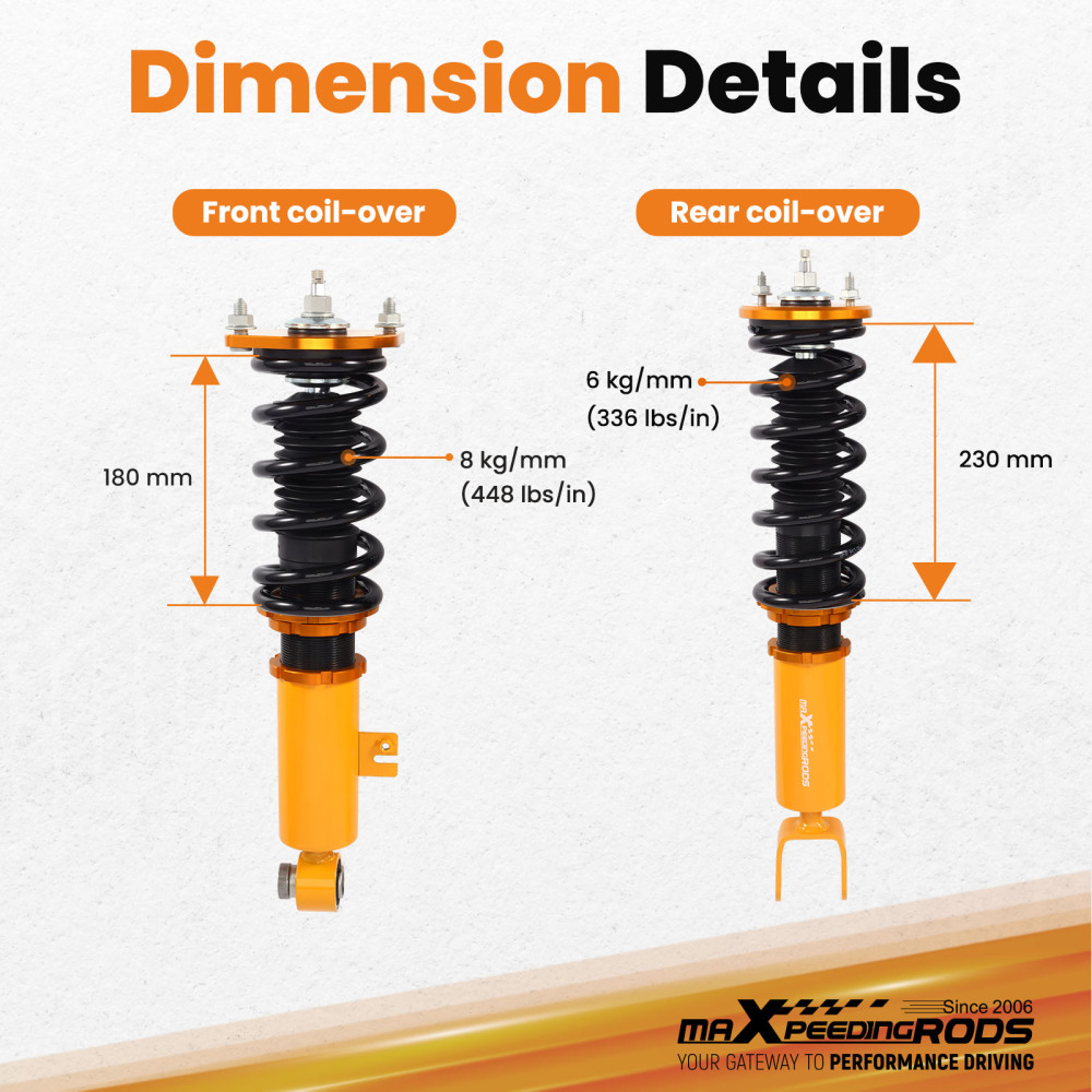 Coilovers Suspension Kits compatible for Nissan 300ZX 90-96 z32 coilovers Shock Absorber Strut Damper Lowering Kit