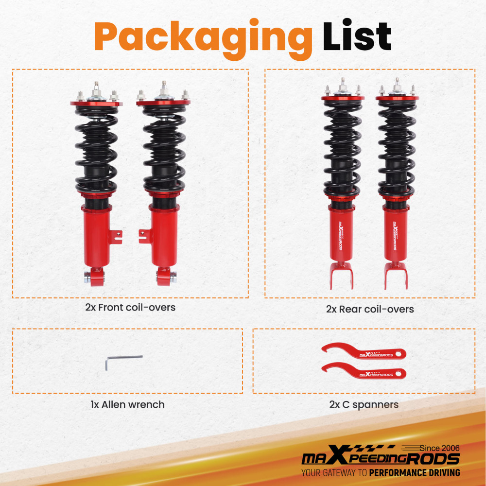 24-Way Adj. Damper Coilover compatible for Nissan 300ZX 90-96 Coil Spring Struts z32 coilovers Lowering Kit