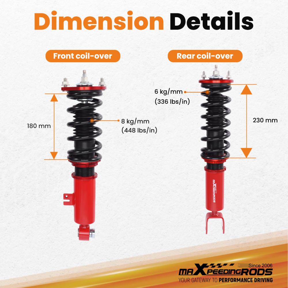 24-Way Adj. Damper Coilover compatible for Nissan 300ZX 90-96 Coil Spring Struts z32 coilovers Lowering Kit