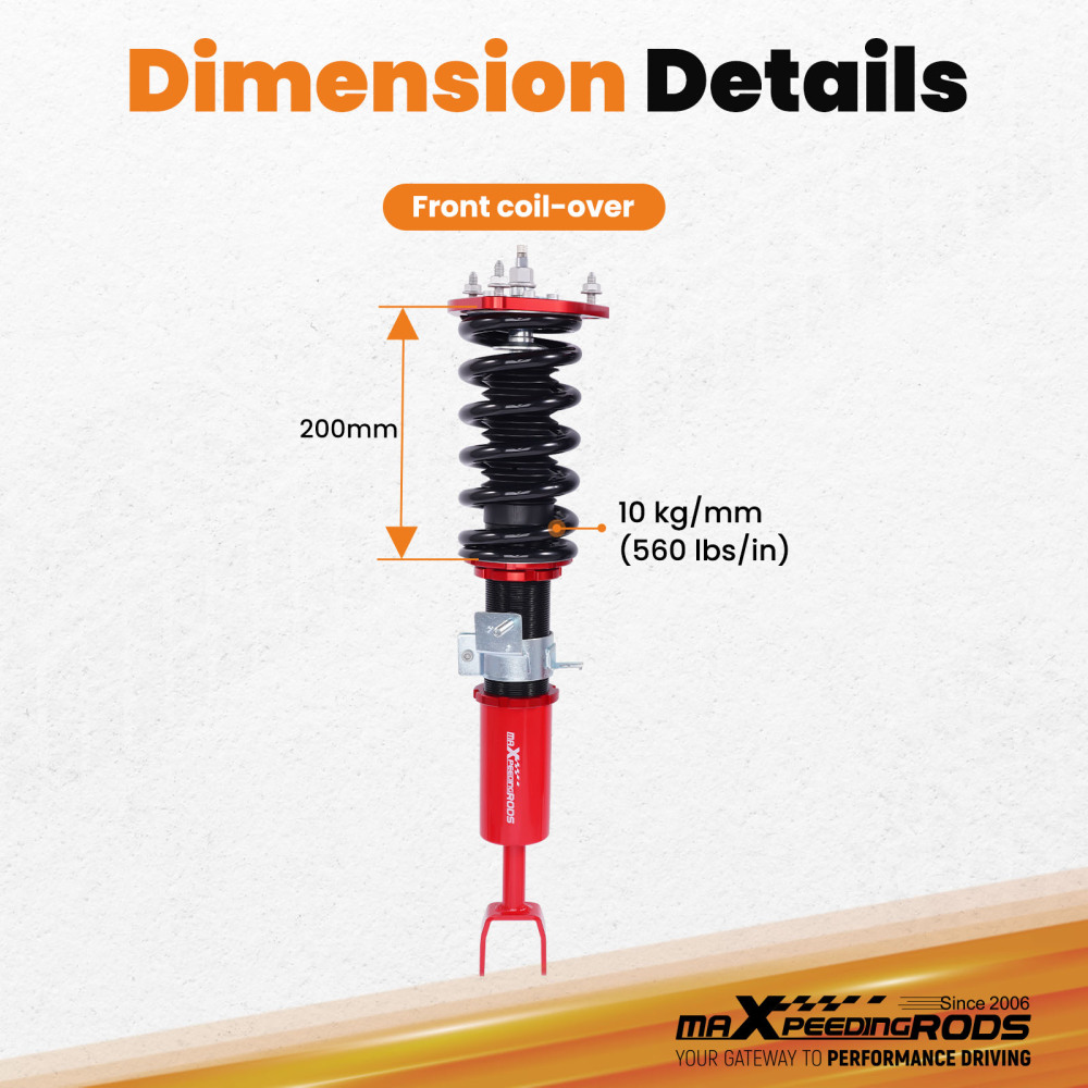 Front Coilovers compatible for Nissan 350Z Z33 2003-2008 compatible for Infiniti G35 Coupe Sedan