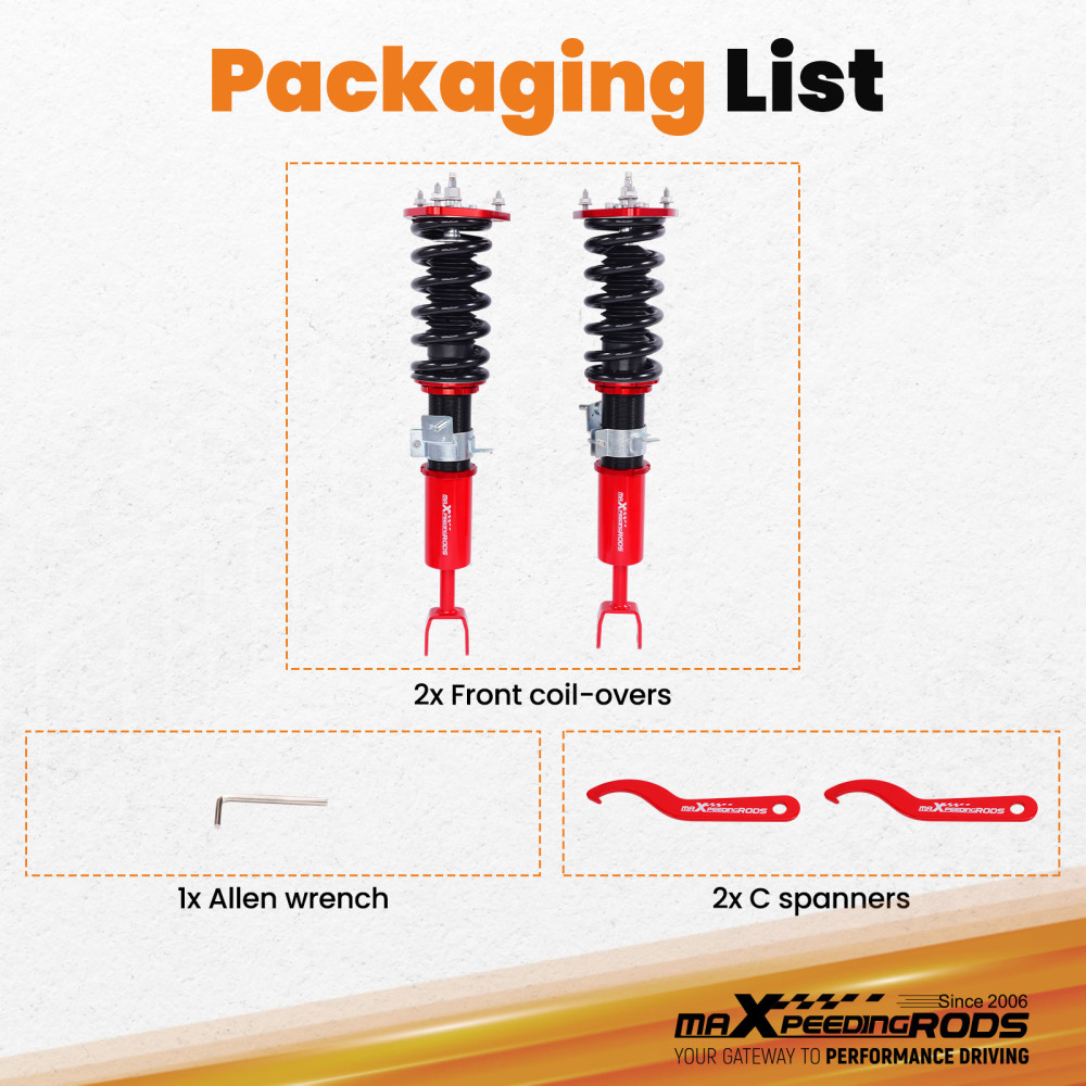 Front Coilovers compatible for Nissan 350Z Z33 2003-2008 compatible for Infiniti G35 Coupe Sedan