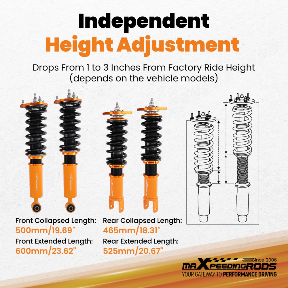 Damper Adjustable Coilovers Struts 370z lowering springs Suspension Kits compatible for Nissan 370z coilovers 2008- 