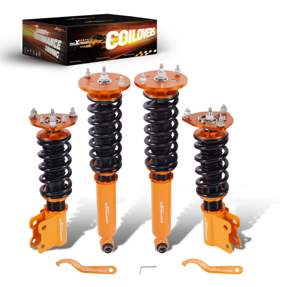 Compatible for Nissan S14 200SX 240SX Silvia 1994 - 1998 4pcs 24 Ways Adjustable Coilover Suspension Kit  Lowering Kit