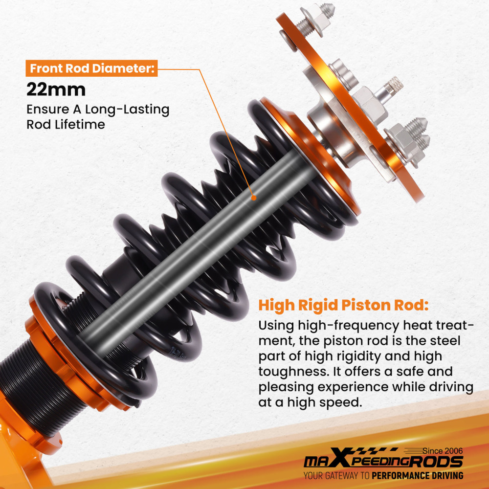 Compatible for Nissan S14 200SX 240SX Silvia 1994 - 1998 4pcs 24 Ways Adjustable Coilover Suspension Kit  Lowering Kit