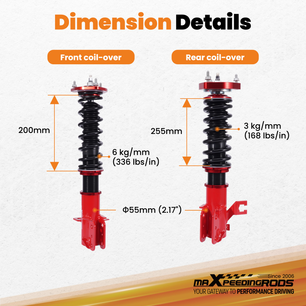 Coilovers Suspension Kit w/24 Way Damping Adjustable compatible for Nissan Sentra B13 91-94