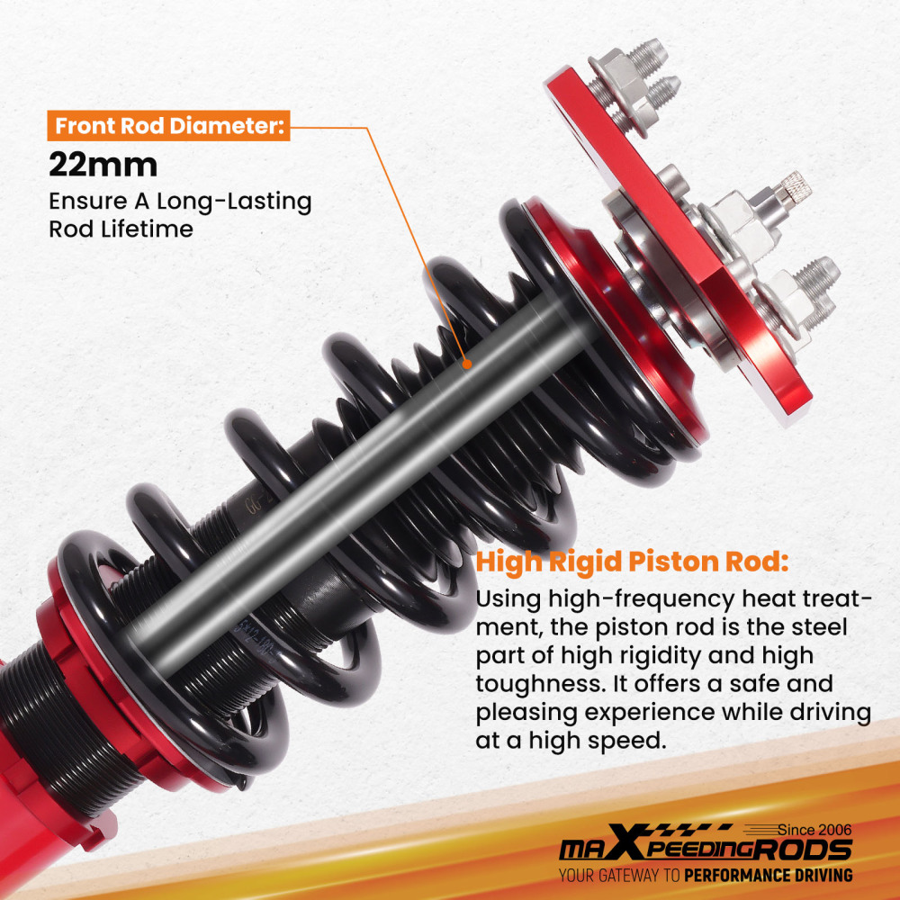 Compatible for Honda Prelude 1992-2001 24 levels of adjustable damper Coilover Coilovers Lowering Kit