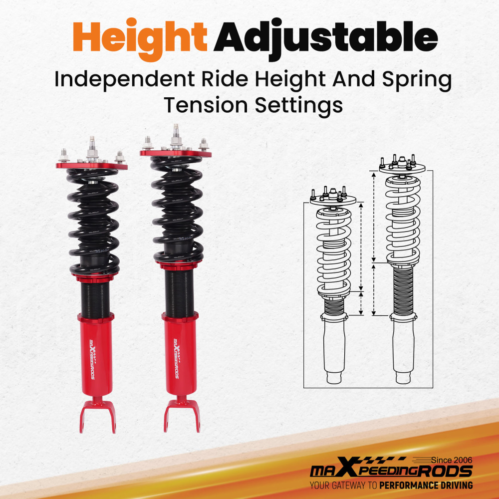 Compatible for Honda Prelude 1992-2001 24 levels of adjustable damper Coilover Coilovers Lowering Kit