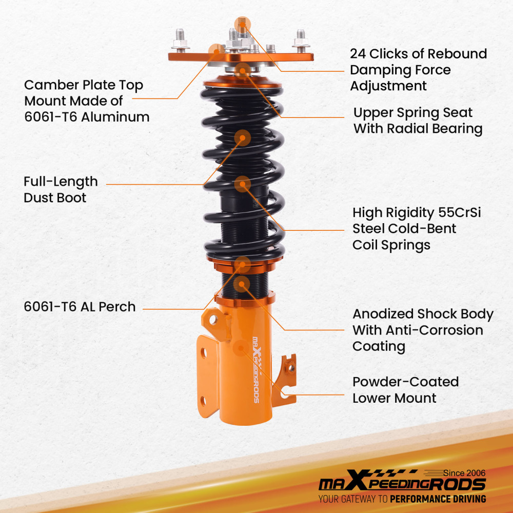 Ammorizzatore Coilover Shock Absorber compatibile per Mazda 323 / Protegé / Allegro1999-2003 Lowering Kit