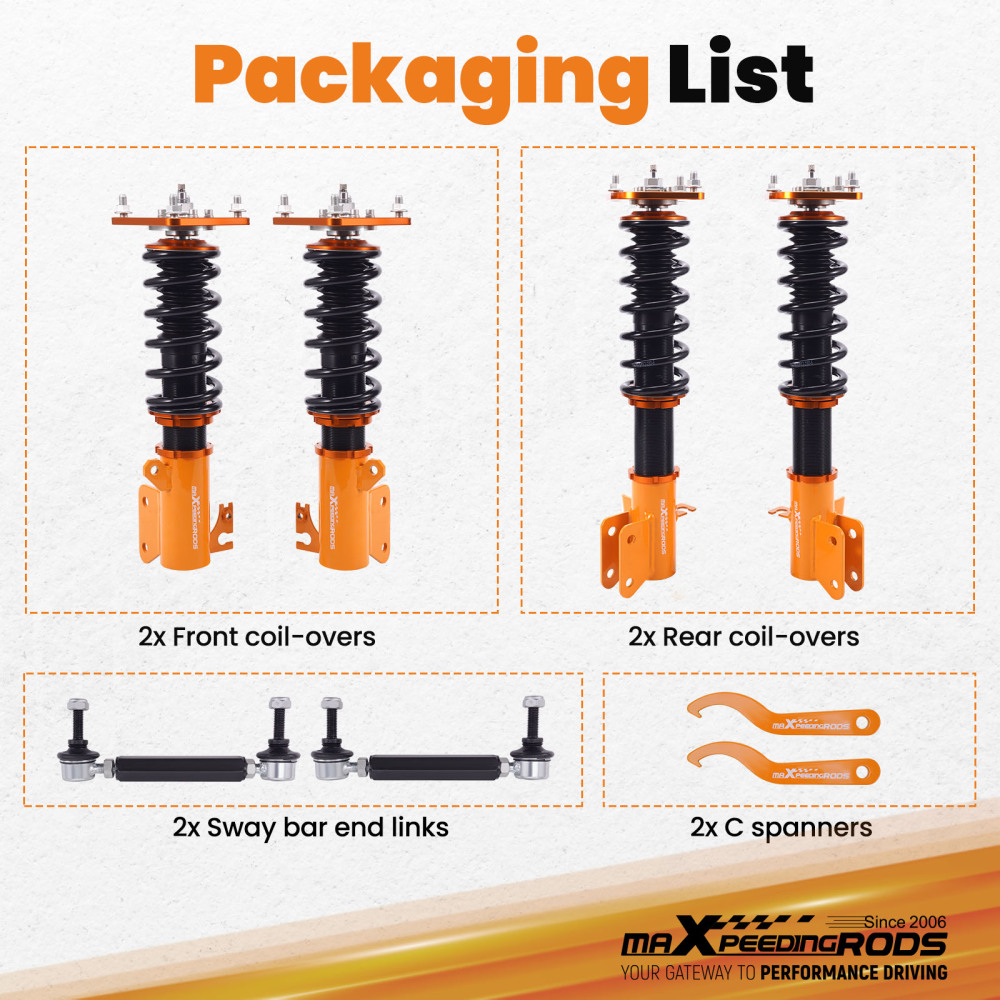 Ammorizzatore Coilover Shock Absorber compatibile per Mazda 323 / Protegé / Allegro1999-2003 Lowering Kit