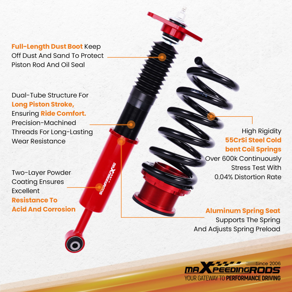Rear Coilovers Suspension Kit For 2011-22 Challenger Charger Adj. Damping