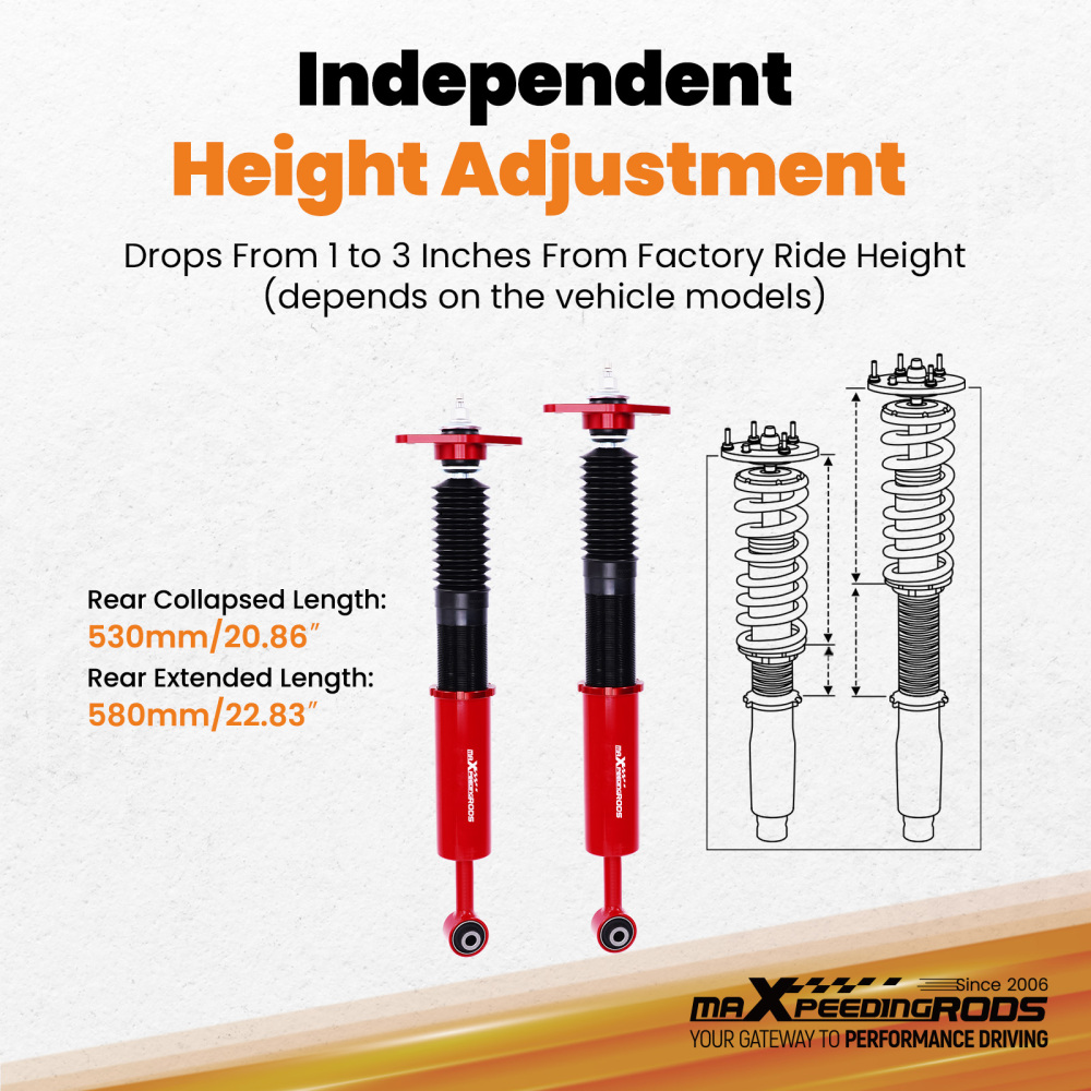 Rear Coilovers Suspension Kit For 2011-22 Challenger Charger Adj. Damping