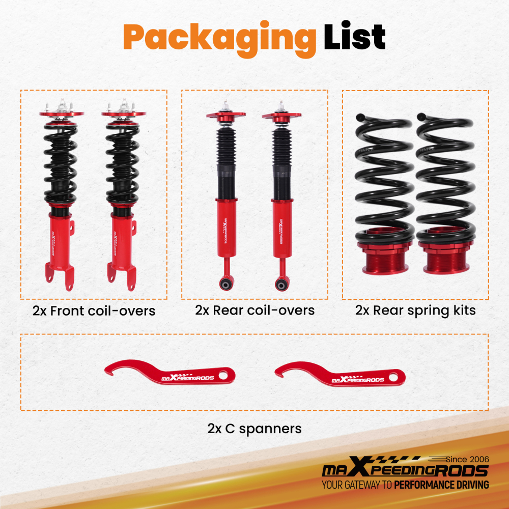 Adjustable Coilover Suspension Kit compatible for Chrysler 300 Charger Challenger 11-22 RWD