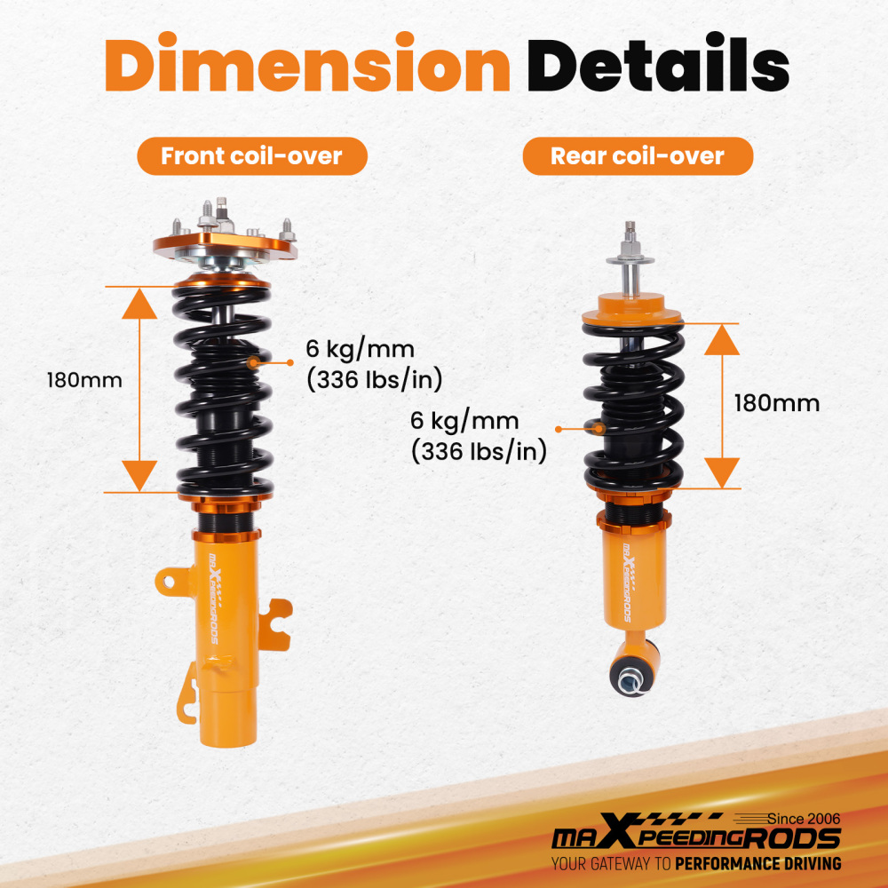 KIT SUSPENSION COMBINE FILETE compatible pour Mini R55 Cooper/One 06-13 Réglable Damper