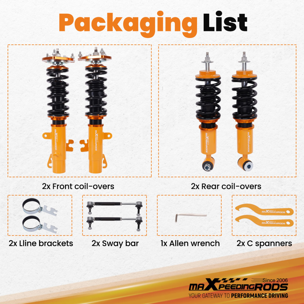 KIT SUSPENSION COMBINE FILETE compatible pour Mini R55 Cooper/One 06-13 Réglable Damper