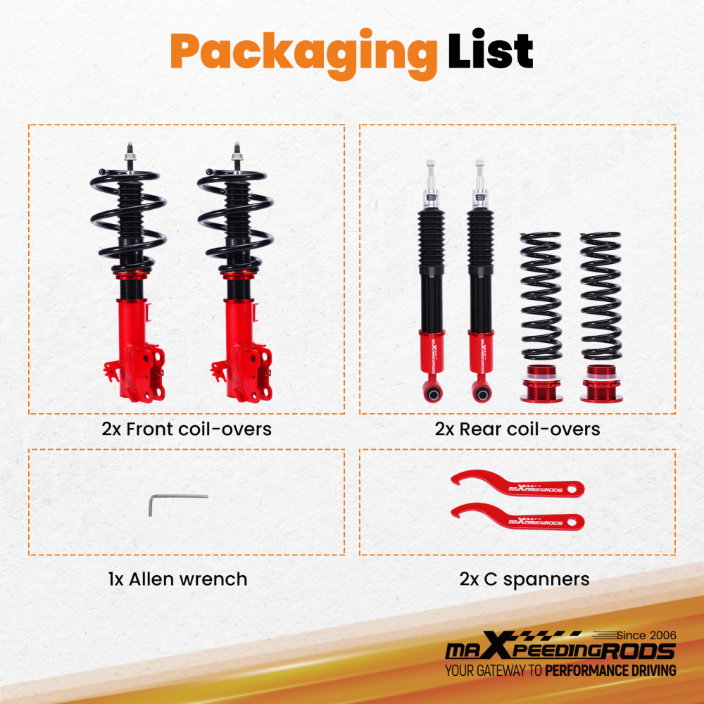 MaXpeedingrods Coilovers Kit (ShocksSprings) Compatible for Toyota RAV4 2019+ Compatible for FWD/AWD