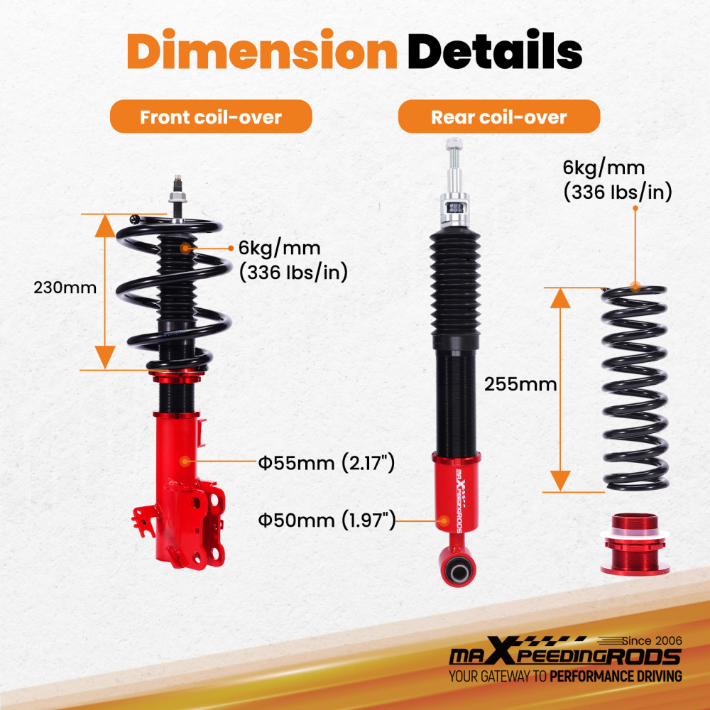 MaXpeedingrods Coilovers Kit (ShocksSprings) Compatible for Toyota RAV4 2019+ Compatible for FWD/AWD