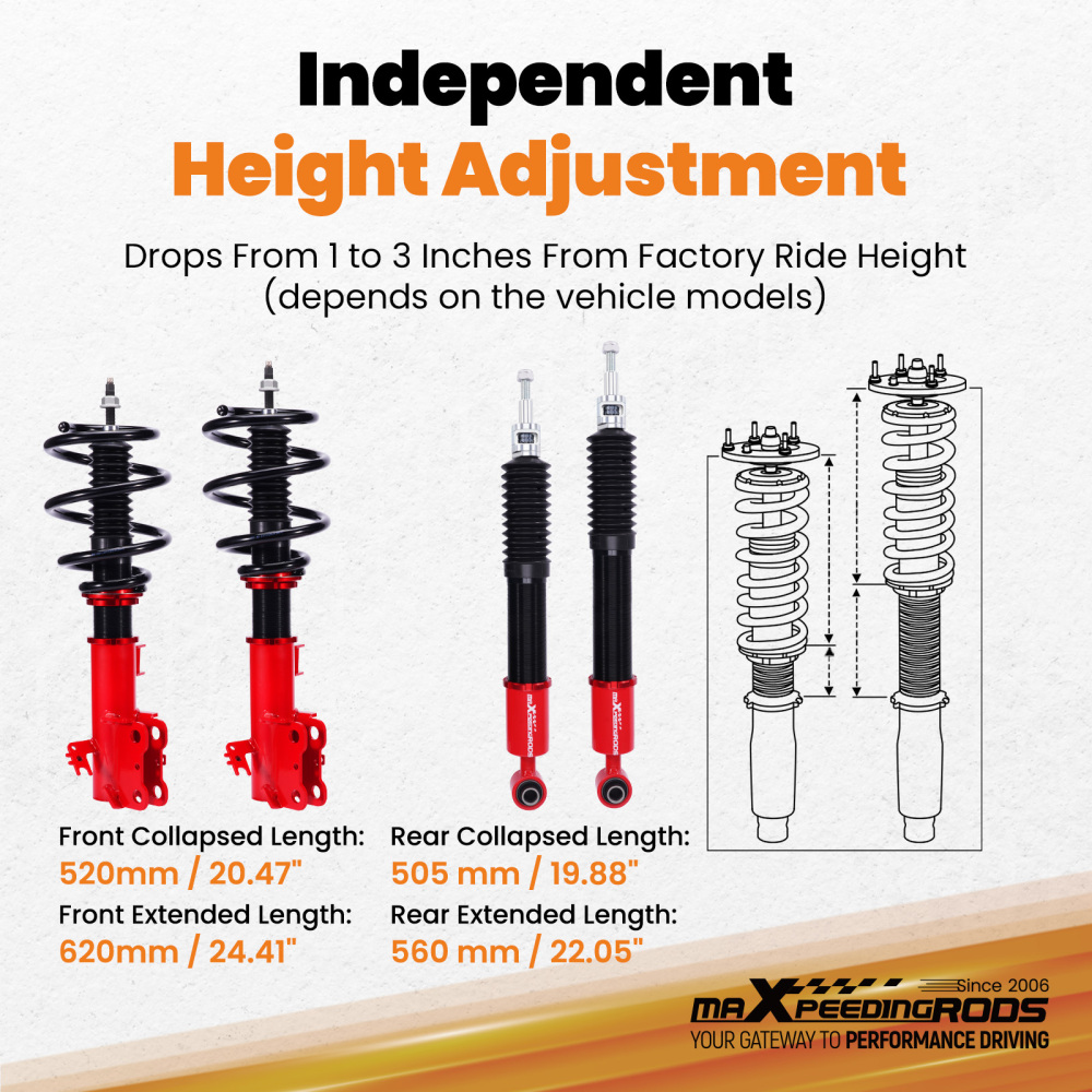 MaXpeedingrods Coilovers Kit (ShocksSprings) Compatible for Toyota RAV4 2019+ Compatible for FWD/AWD
