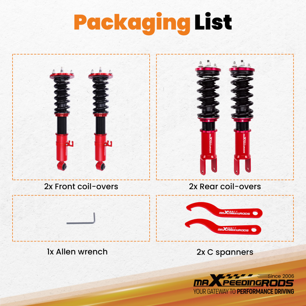 24 Step Damping Coilovers Lowering Kit compatible for Mazda RX-7 (FD3S Chassis) 1993-1995