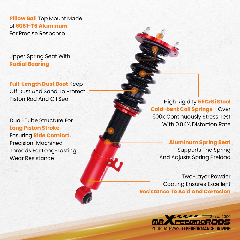 24 Step Damping Coilovers Lowering Kit compatible for Mazda RX-7 (FD3S Chassis) 1993-1995