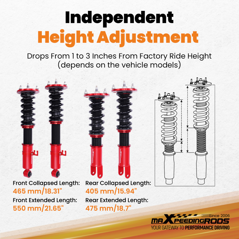 24 Step Damping Coilovers Lowering Kit compatible for Mazda RX-7 (FD3S Chassis) 1993-1995
