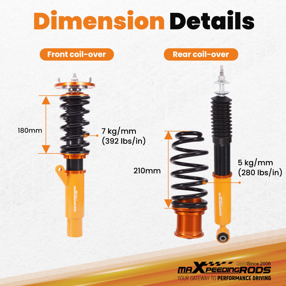 Kit Assetto a Ghiera Ammortizzatori compatibile per Skoda Octavia 3 5E 2012-2019 1.4 TSI TDI