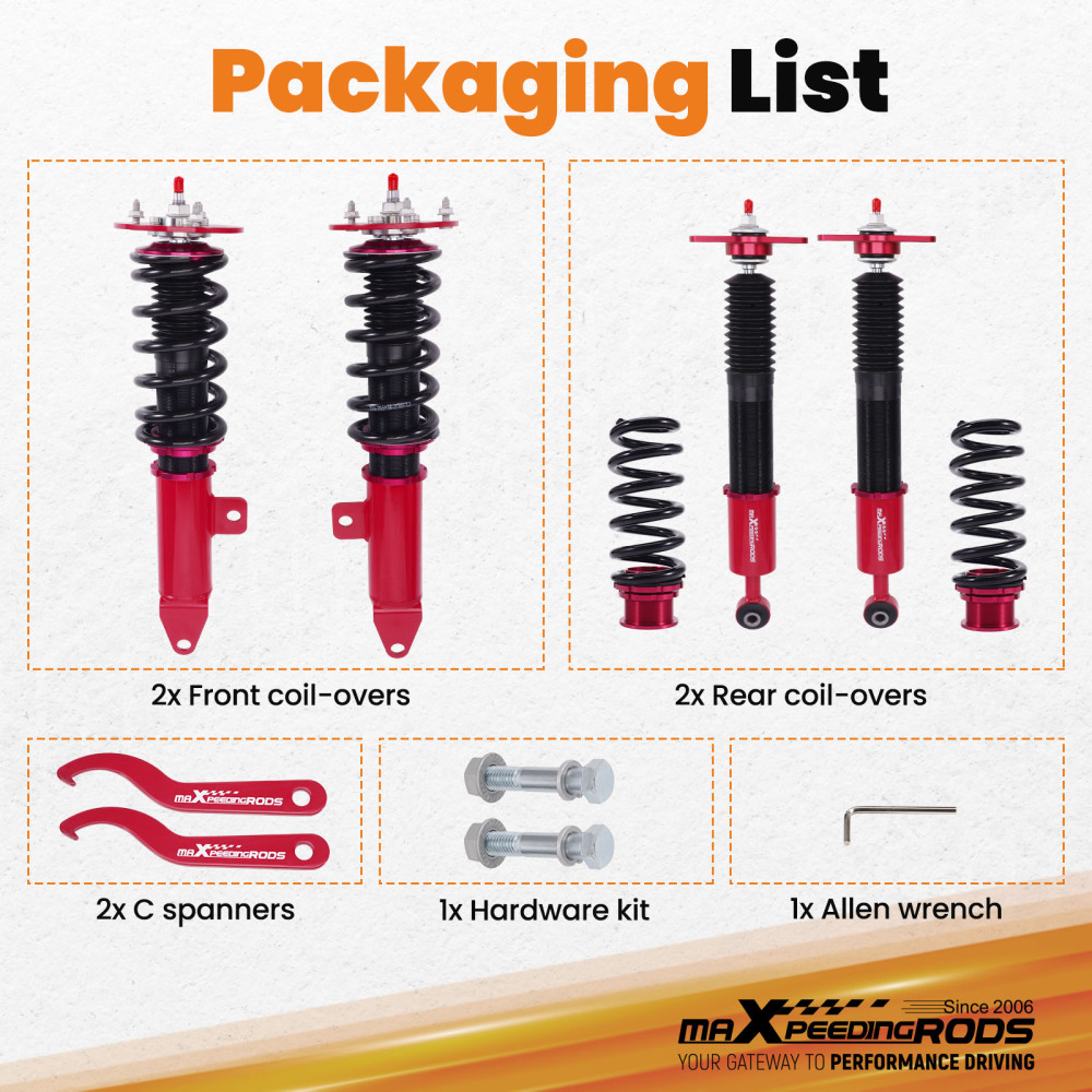 24 Step Damper Coilovers Lowering Kit compatible for DODGE CHARGER SRT8 2006-2010 RWD