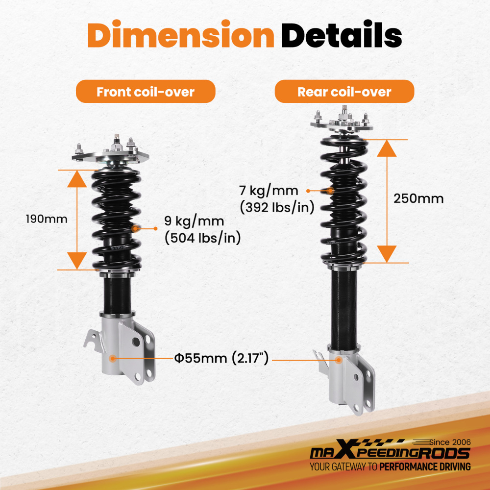 Coilover Shock Strut Kit Damping Adjustable compatible for SUBARU Impreza WRX GDB GDA 02-07