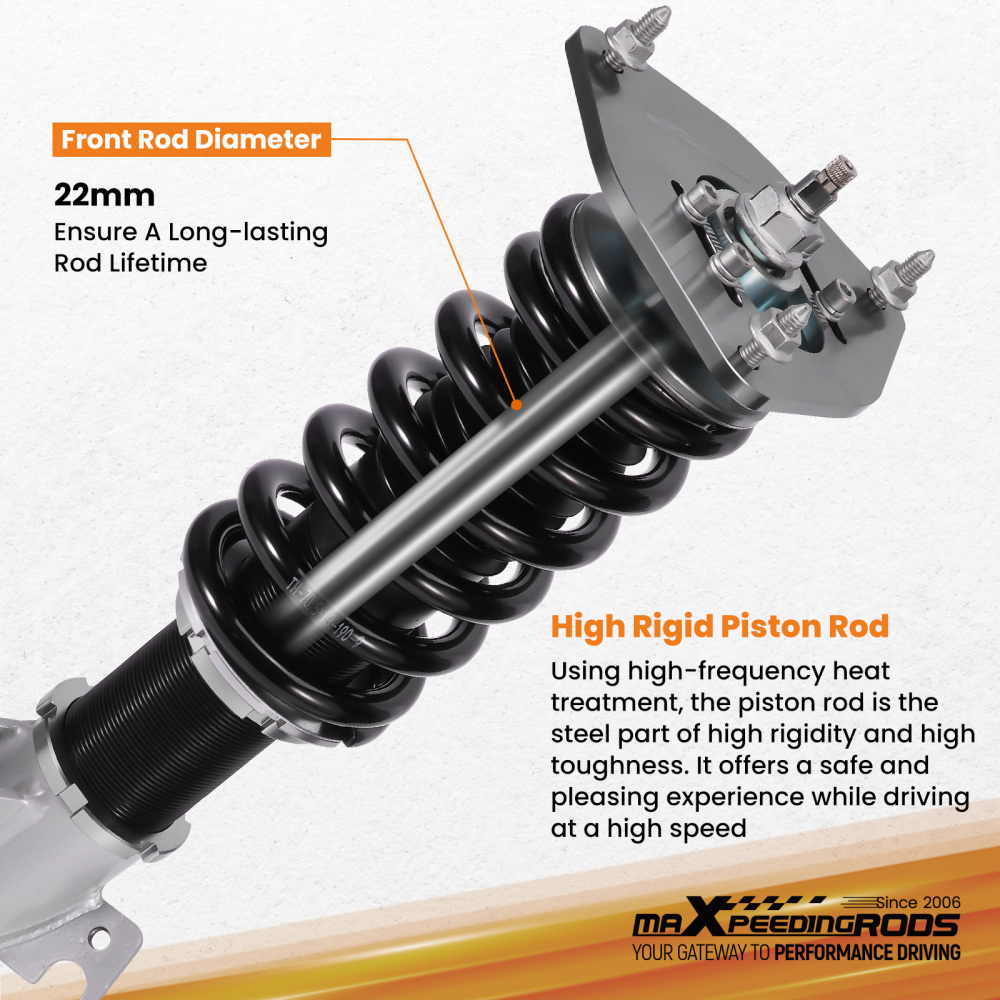 Coilover Shock Strut Kit Damping Adjustable compatible for SUBARU Impreza WRX GDB GDA 02-07
