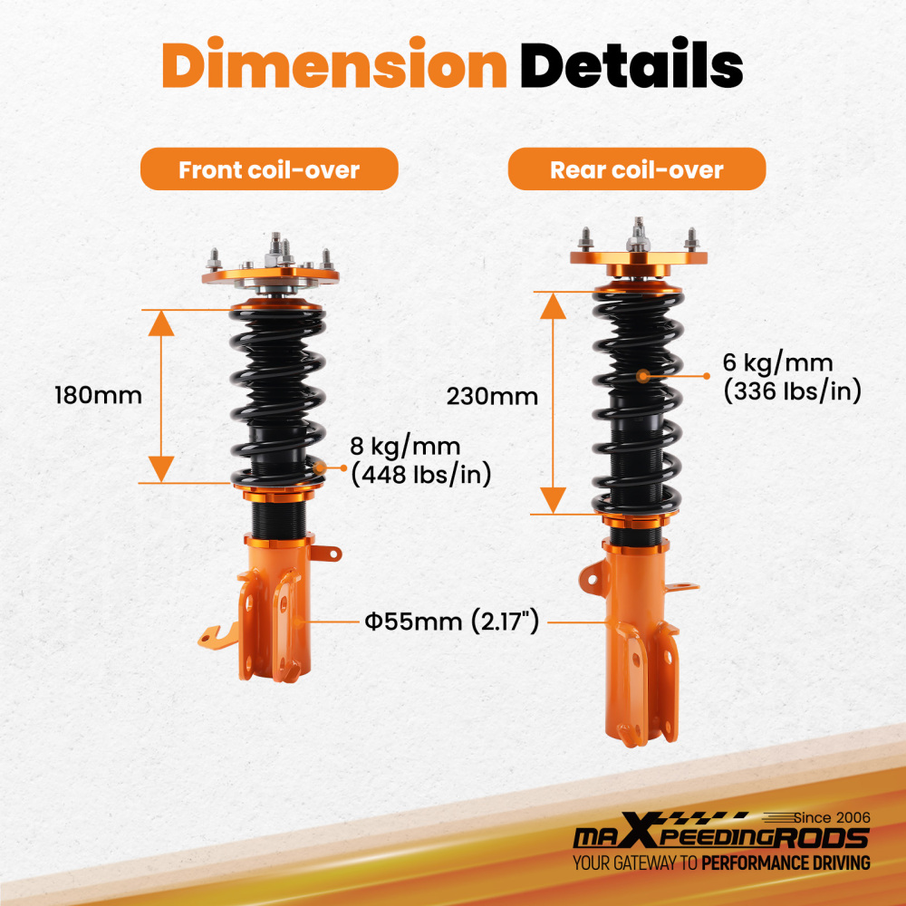 Coilover Lowering Kit compatible for Toyota Corolla AE92 AE101 AE111 E90 E100 E110 1988-99