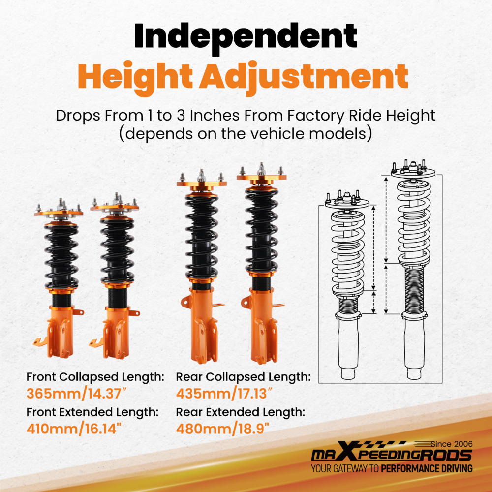 Coilover Lowering Kit compatible for Toyota Corolla AE92 AE101 AE111 E90 E100 E110 1988-99