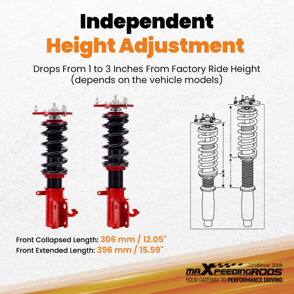 Front Coilovers Suspension compatible for Toyota Corolla E90 E100 E110 1987-2002 AE92