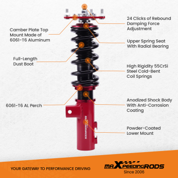 Maxpeedingrods 24 Way Damper Coilover Suspension compatible for Hyundai Veloster 2012-2017