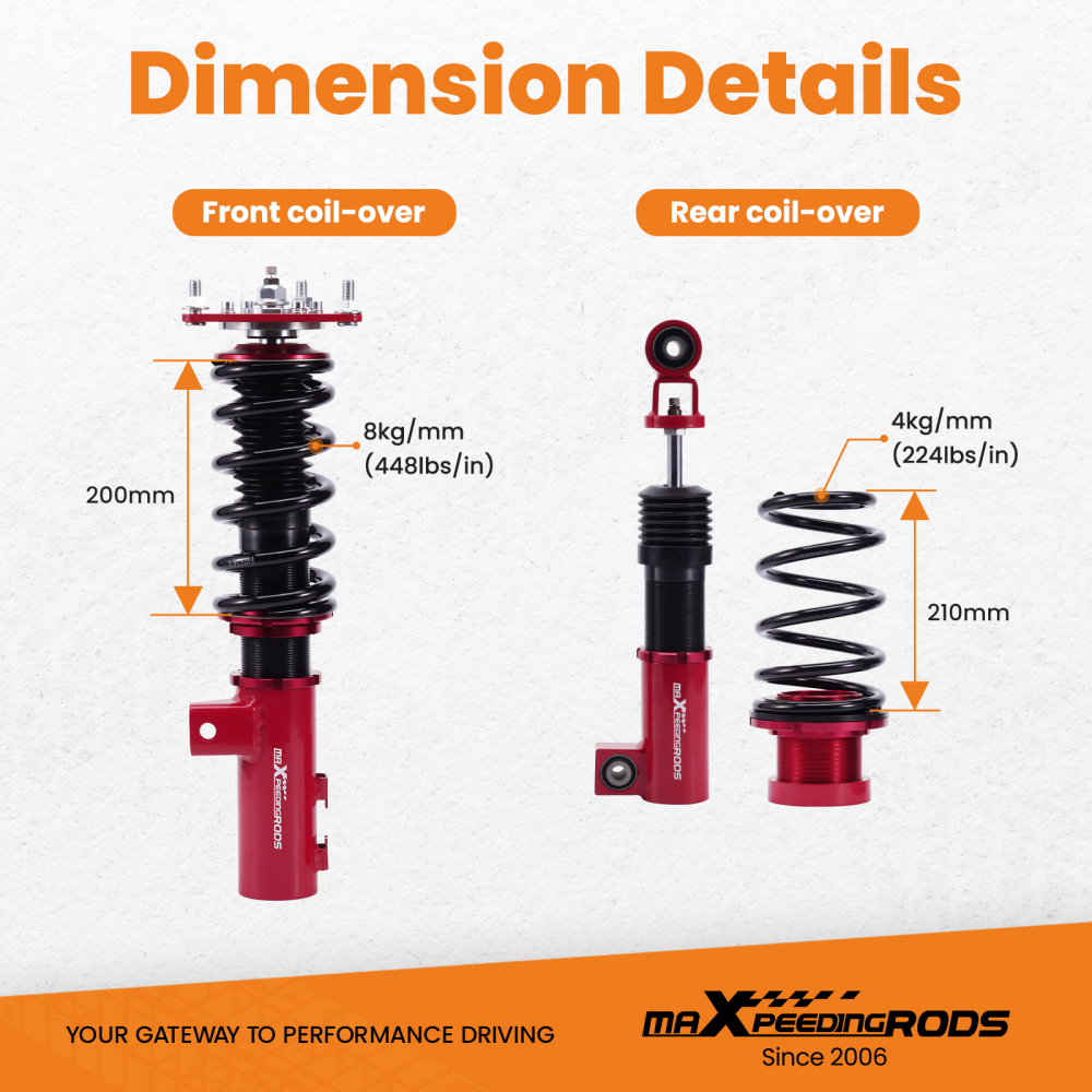 Maxpeedingrods 24 Way Damper Coilover Suspension compatible for Hyundai Veloster 2012-2017