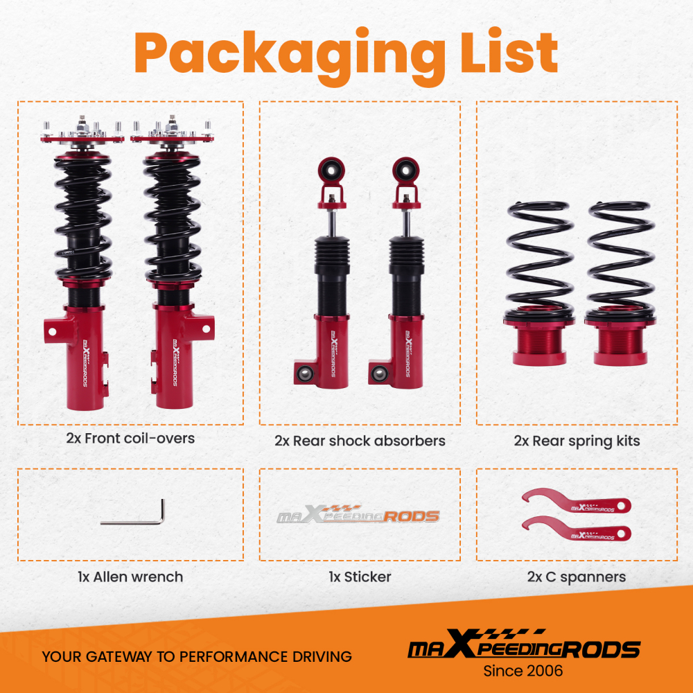 Maxpeedingrods 24 Way Damper Coilover Suspension compatible for Hyundai Veloster 2012-2017