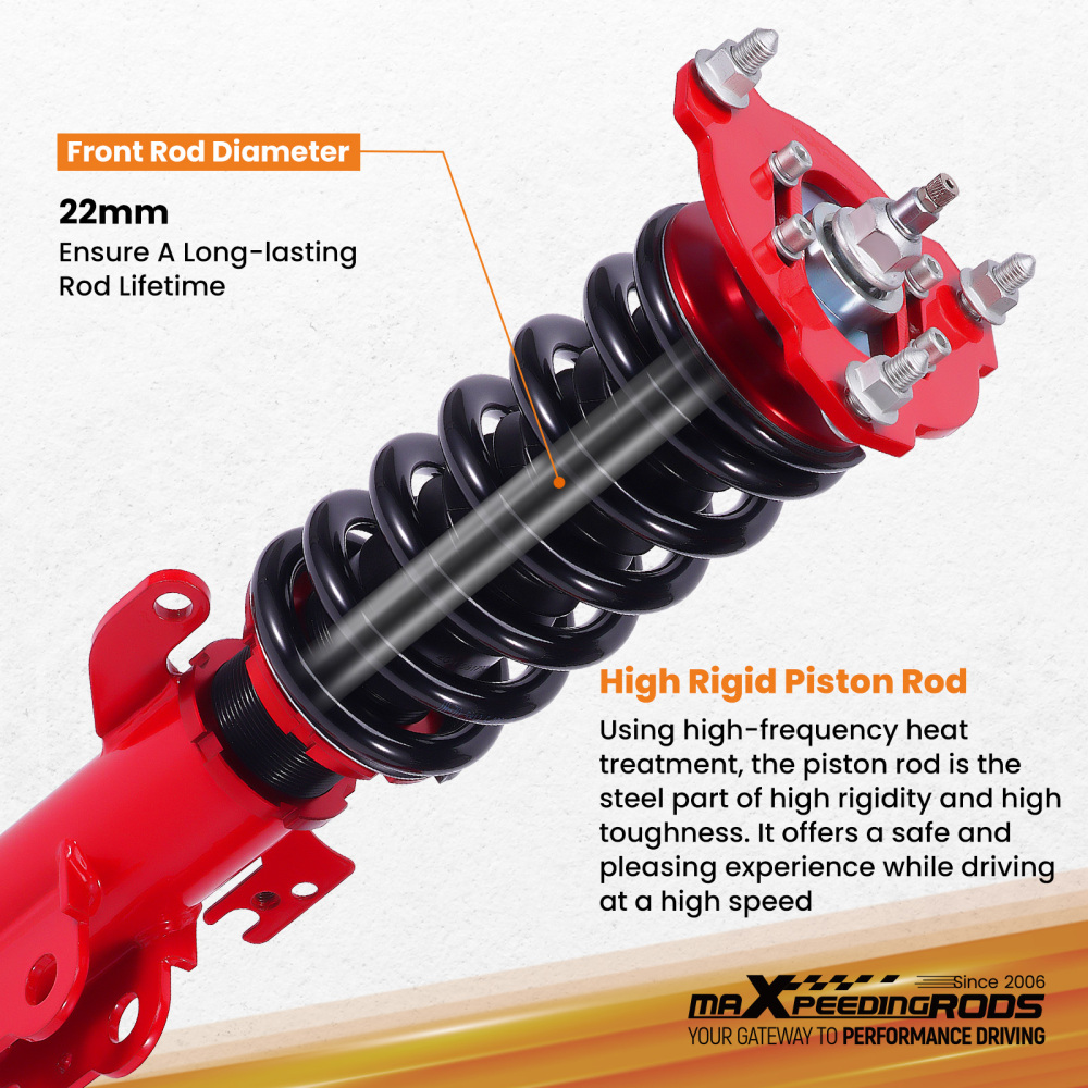 MaXpeedingrods 24 Way Adjustable Coilover Kit compatible for Toyota Highlander FWD 08-13