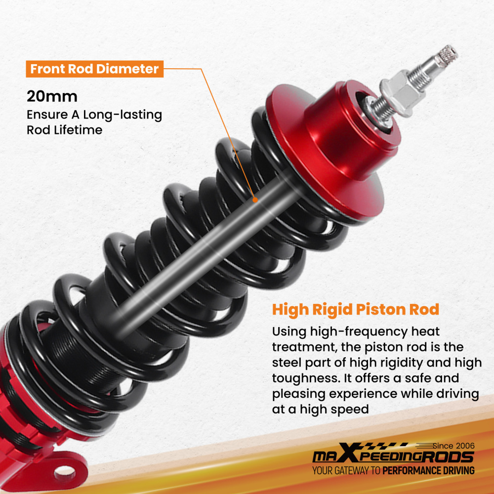 24 Way Damping Coilover Suspension Lowering Kit compatible for Nissan Versa 2013-2019