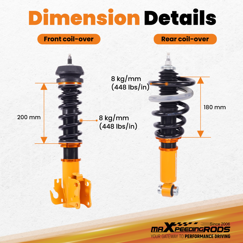 24-Step Adjustable Coilover Suspension compatible for Holden Commodore VF Wagon 2013-2017