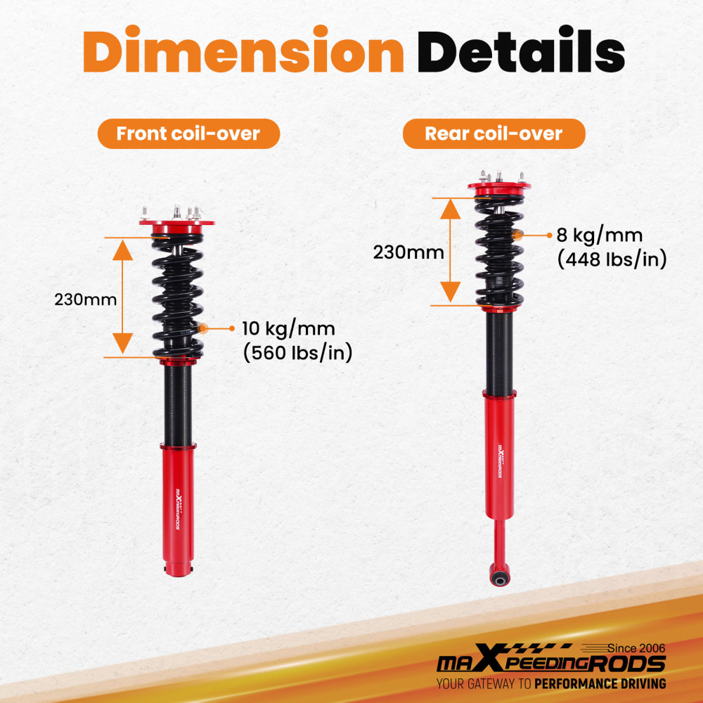 MaXpeedingrods Coilovers 24 Way Damper Kit compatible for MERCEDES S-CLASS W220 S430 S500