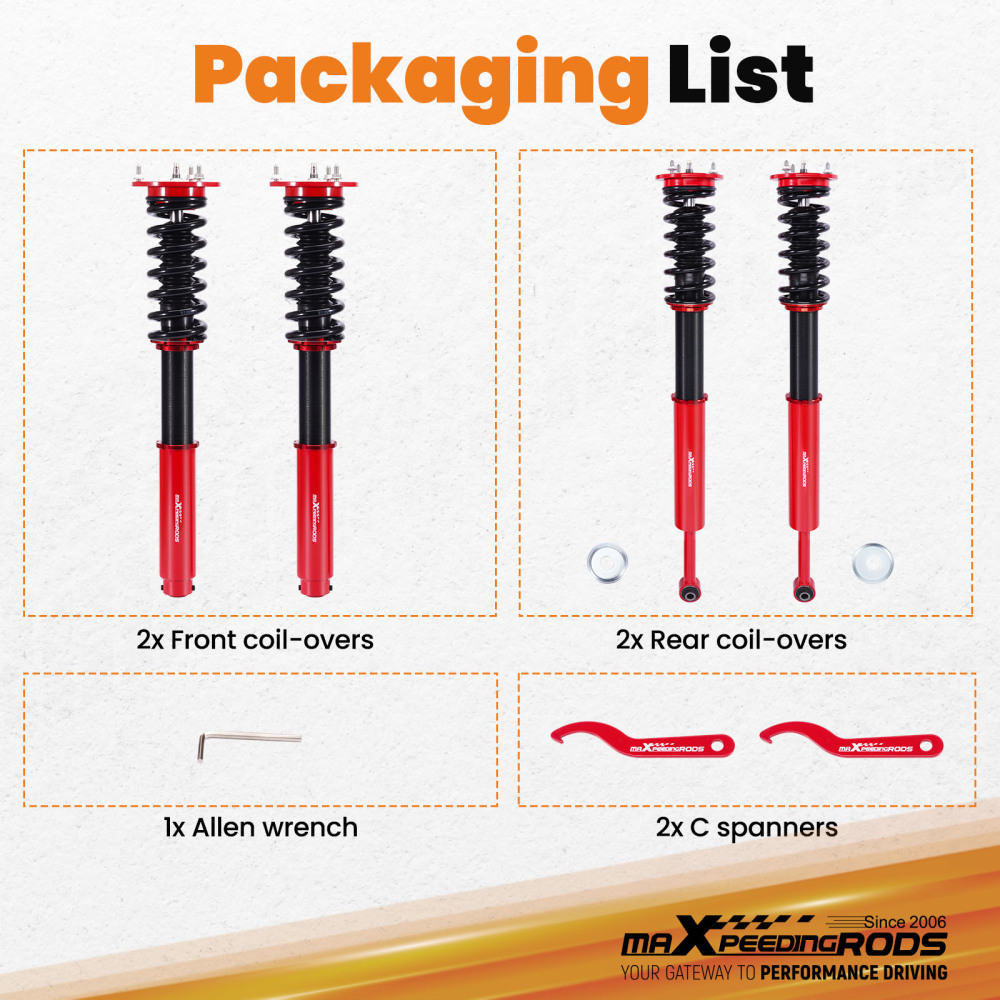 MaXpeedingrods Coilovers 24 Way Damper Kit compatible for MERCEDES S-CLASS W220 S430 S500