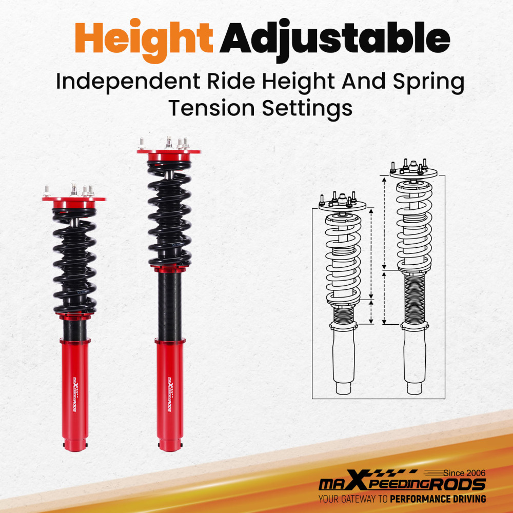 MaXpeedingrods Coilovers 24 Way Damper Kit compatible for MERCEDES S-CLASS W220 S430 S500