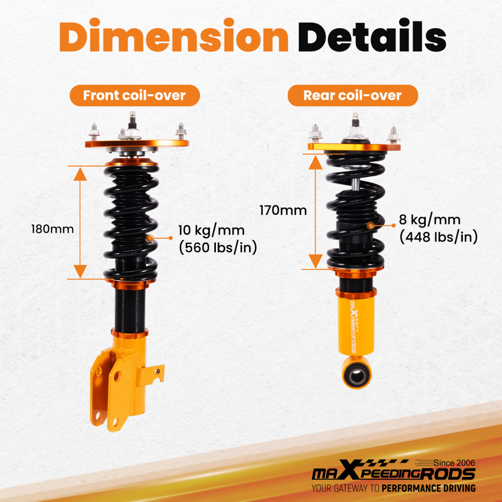 24 Click Damper Coilovers Lowering Suspension for Subaru Impreza WRXSTi 15-21
