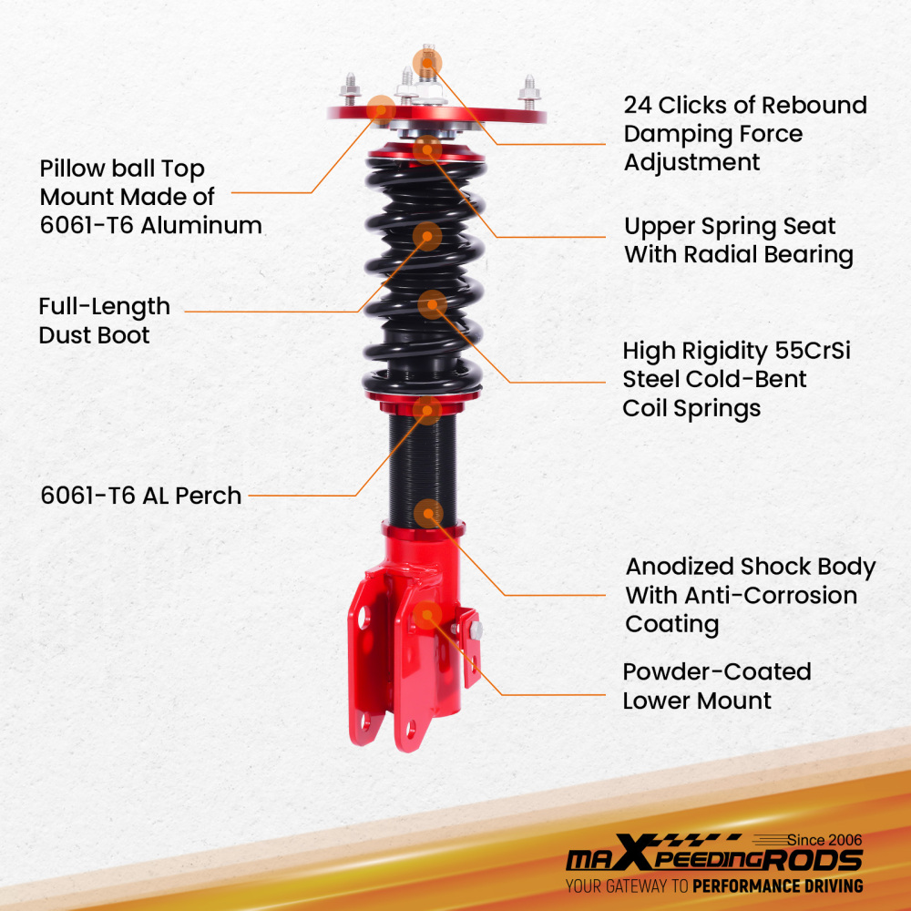 MaXpeedingrods Racing Coilovers Front Pair for 2015-2021 compatible for Subaru WRX STI (VA2)