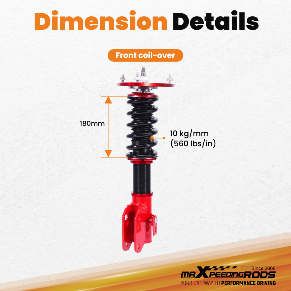 MaXpeedingrods Racing Coilovers Front Pair for 2015-2021 compatible for Subaru WRX STI (VA2)